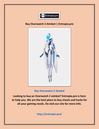 Buy Overwatch 2 Aimbot | Entropia.pro