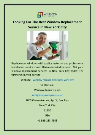 looking for the best window replacement service