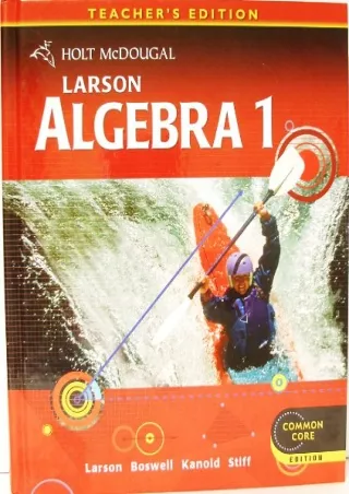 PDF/BOOK Larson Algebra 1, Teacher's Edition (Common Core)