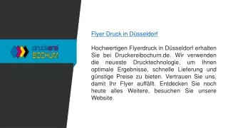 Flyer Drucken in Düsseldorf  druckereibochum.de