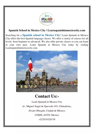 Spanish School in Mexico City | Learnspanishinmexicocity.com