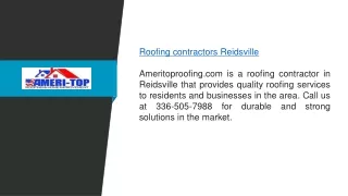 Roofing Contractors Reidsville  Ameritoproofing.com