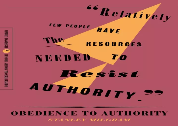 obedience to authority an experimental view pdf