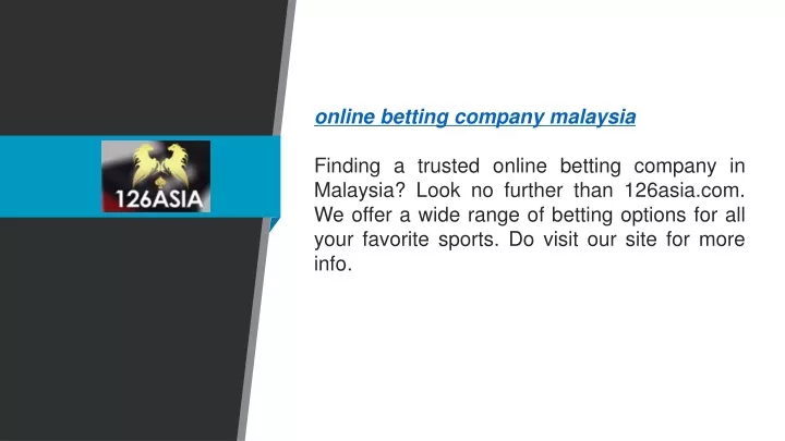 online betting company malaysia finding a trusted