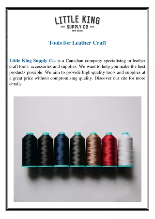 Tools for Leather Craft