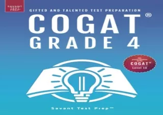 (PDF BOOK) COGAT Grade 4 Test Prep: Gifted and Talented Test Preparation Book -