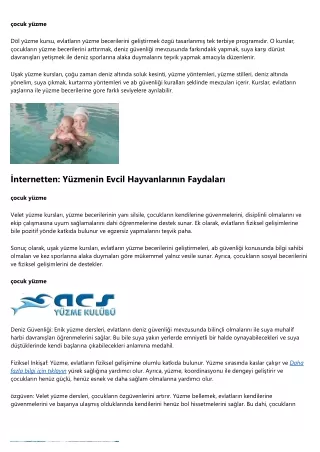 Okul Öncesinde Öğrendiğiniz ve Yüzme Kursu İle Size Yardımcı Olacak 10 Şey çocuk