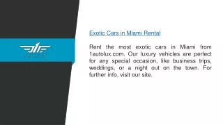 Exotic Cars In Miami Rental  1autolux.com