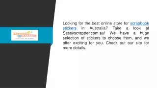 Scrapbook Stickers  Sassyscrapper.com.au