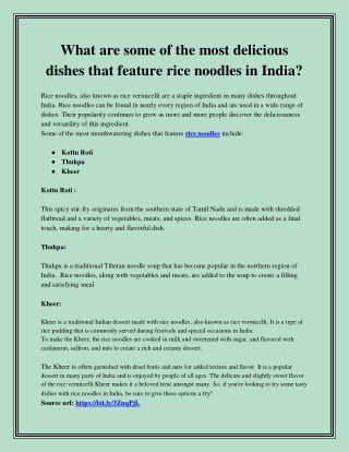 What are some of the most delicious dishes that feature rice noodles in India?