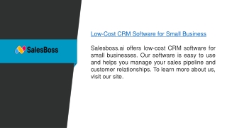 Low-cost Crm Software For Small Business  Salesboss.ai