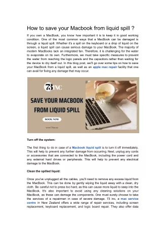 How to save your Macbook from liquid spill