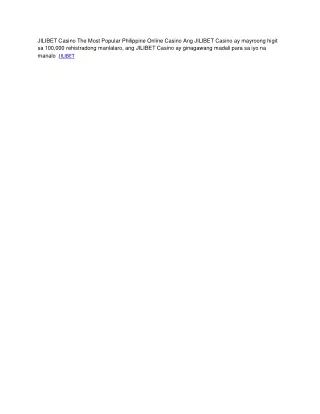 jilibet casino the most popular philippine online
