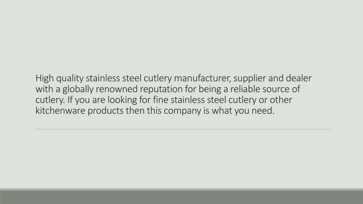 high quality stainless steel cutlery manufacturer