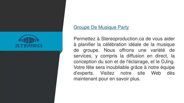 groupe de musique party permettez