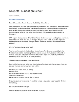 rowlett foundation repair