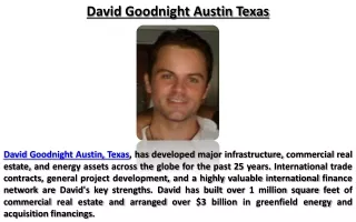 David Goodnight Texas - Essentials of Logistics Management
