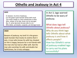 othello and jealousy in act 4