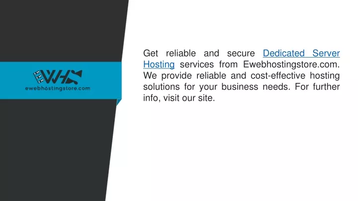 get reliable and secure dedicated server hosting
