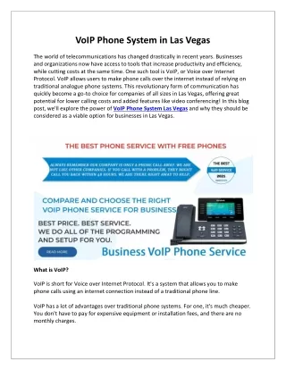 VoIP Phone System Las Vegas