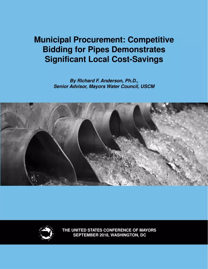 municipal procurement competitive bidding for pipes demonstrates significant local cost savings