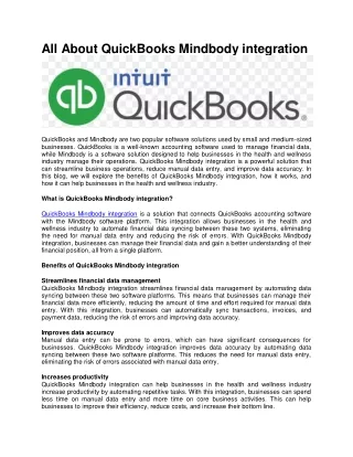 "Why should we use quickbooks mindbody integration?