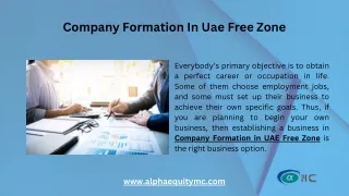 Company Formation In Uae Free Zone