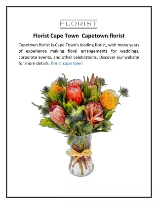 Florist Cape Town  Capetown.florist