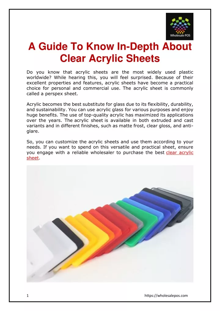 a guide to know in depth about clear acrylic