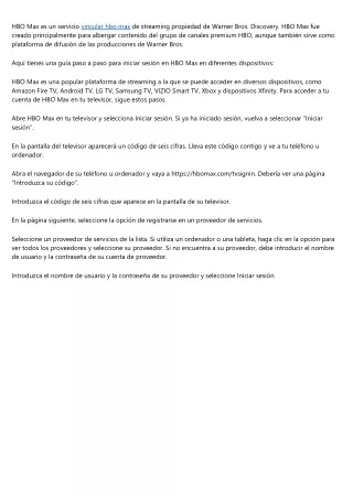 hbo max es un servicio vincular