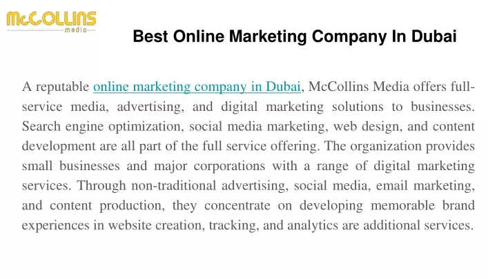 best online marketing company in dubai