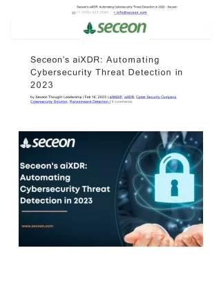 seceon s aixdr automating cybersecurity threat