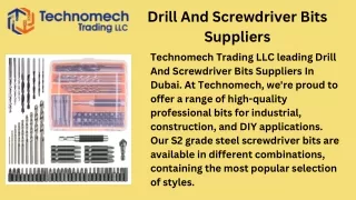 Drill And Screwdriver Bits Suppliers In Dubai | Technomechdxb in UAE