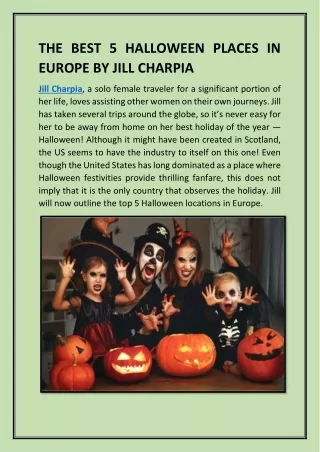 THE BEST 5 HALLOWEEN PLACES IN EUROPE BY JILL CHARPIA