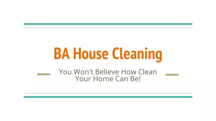 ba house cleaning