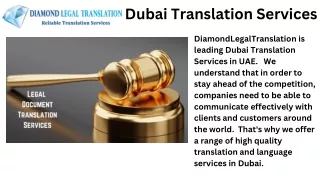 Dubai Translation Services | DiamondLegalTranslation In UAE