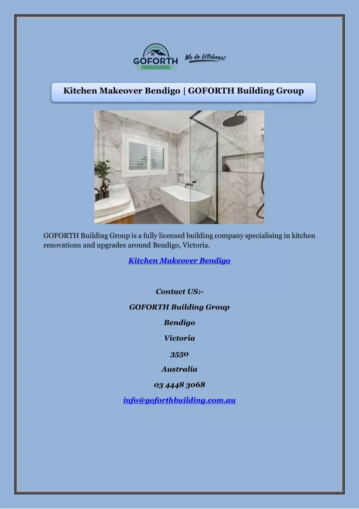 kitchen makeover bendigo goforth building group