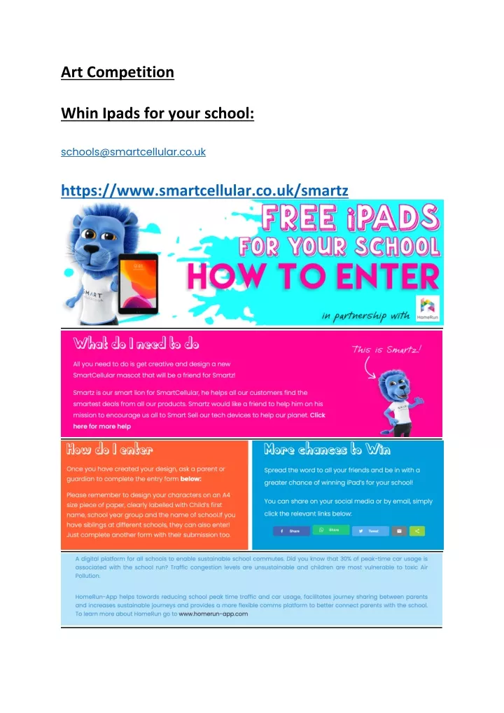 art competition whin ipads for your school