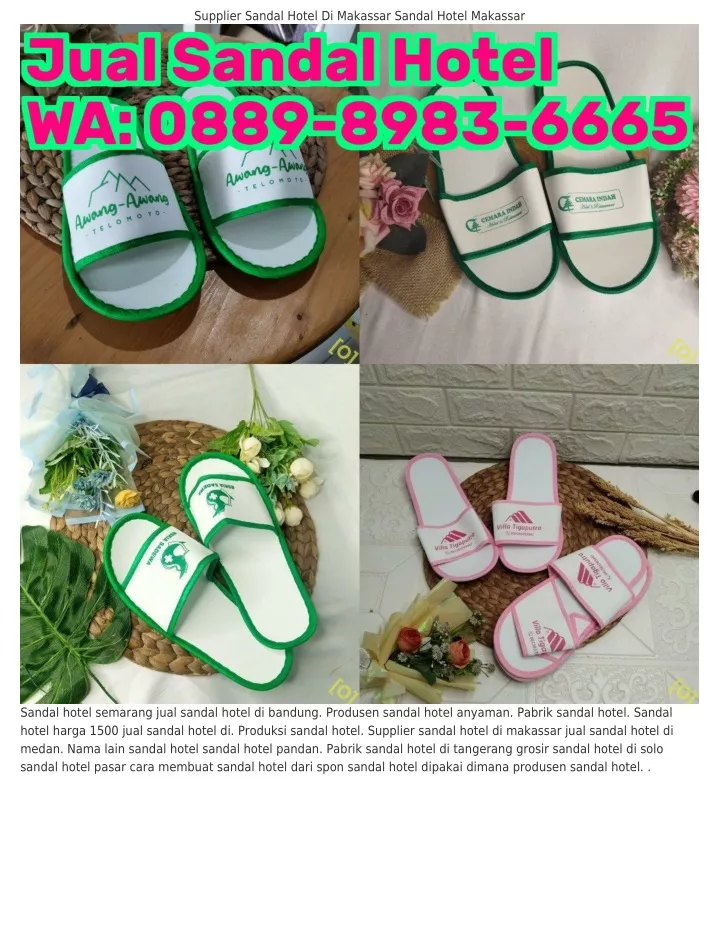 supplier sandal hotel di makassar sandal hotel