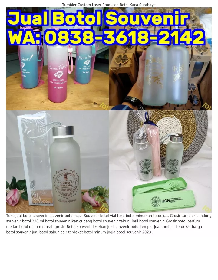 Ppt Ö8ᣮ8•ᣮ6l8•ᒿlᏎᒿ Wa Harga Souvenir Botol Kaca Souvenir Dari Botol Powerpoint Presentation 9157