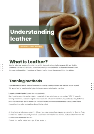 understanding leather