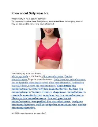 Know about Daily wear bra