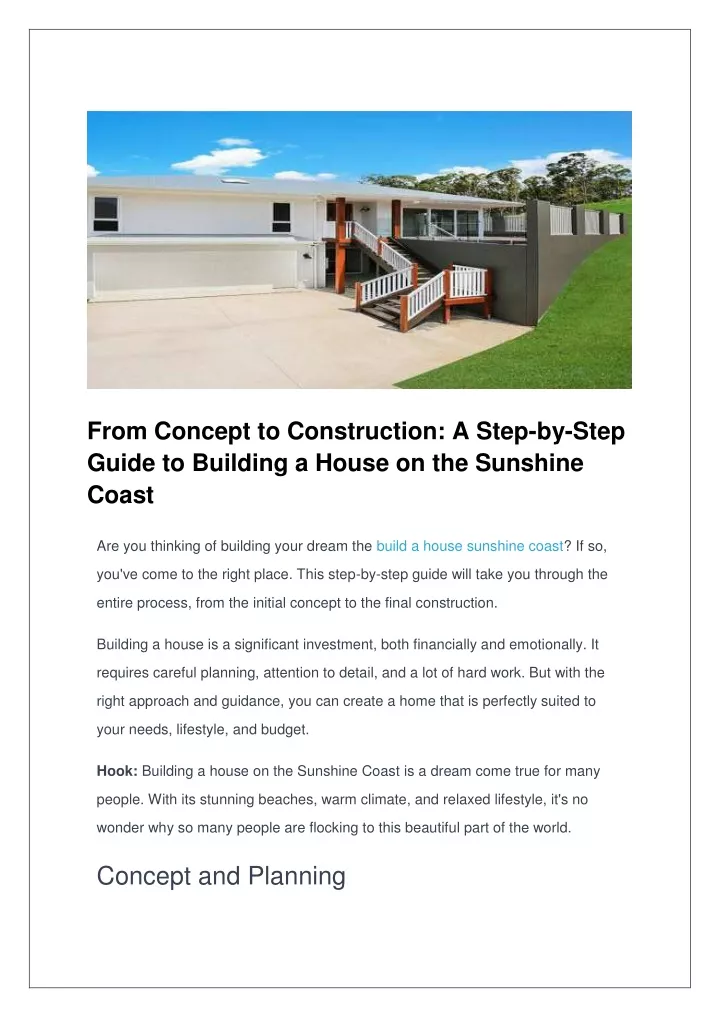 from concept to construction a step by step guide