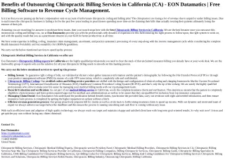 Benefits of Outsourcing Chiropractic Billing Services in California (CA) - EON D
