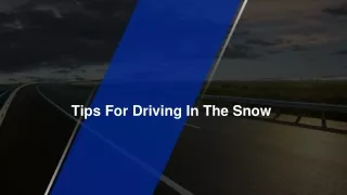 tips for driving in the snow
