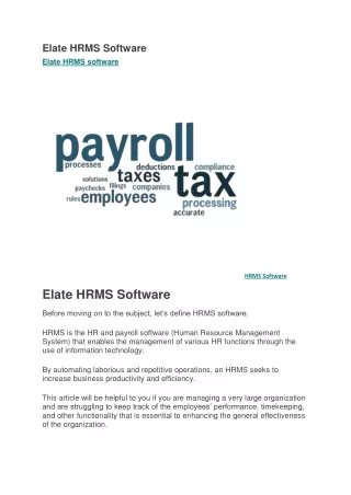 Elate HRMS Software