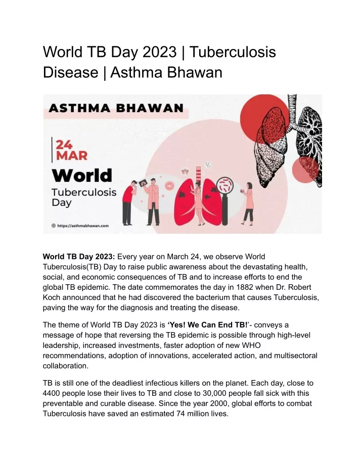 world tb day 2023 tuberculosis disease asthma