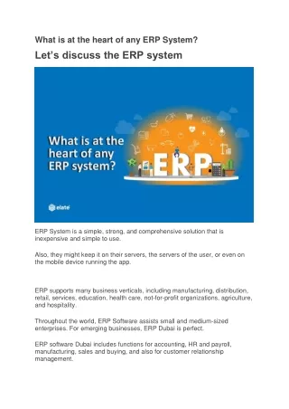 What is at the heart of any ERP System