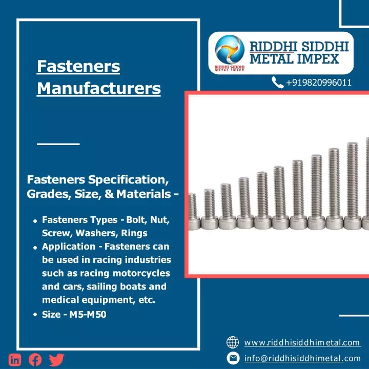 fasteners manufacturers