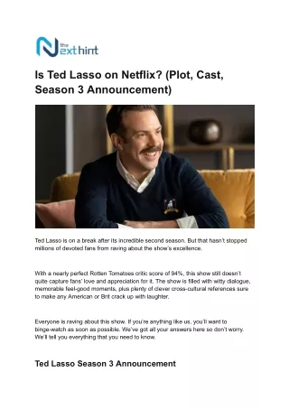 Is Ted Lasso on Netflix? (Plot, Cast, Season 3 Announcement)